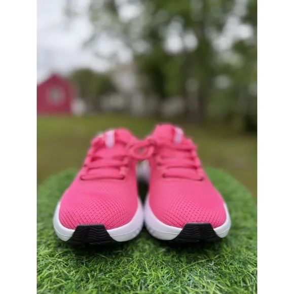 Under Armour Womens Sz  7 Charged Surge 4 Pink White Running Shoes Sneakers New!