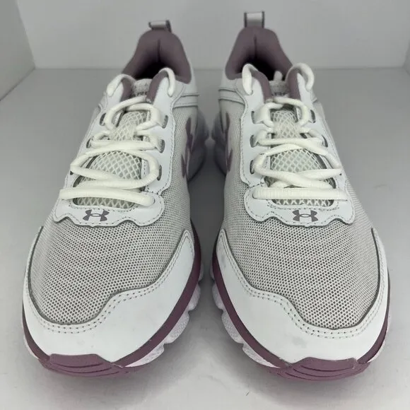 Under Armour Womens White Charged Assert 9 Lace Up Size 8.5 Running Shoes