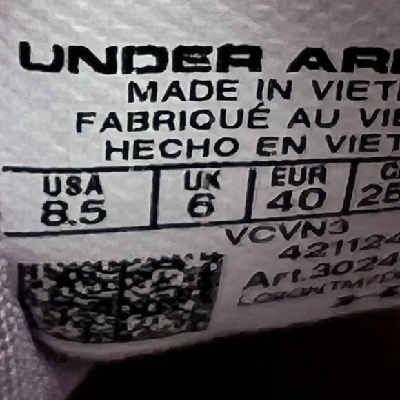 Under Armour Womens White Charged Assert 9 Lace Up Size 8.5 Running Shoes