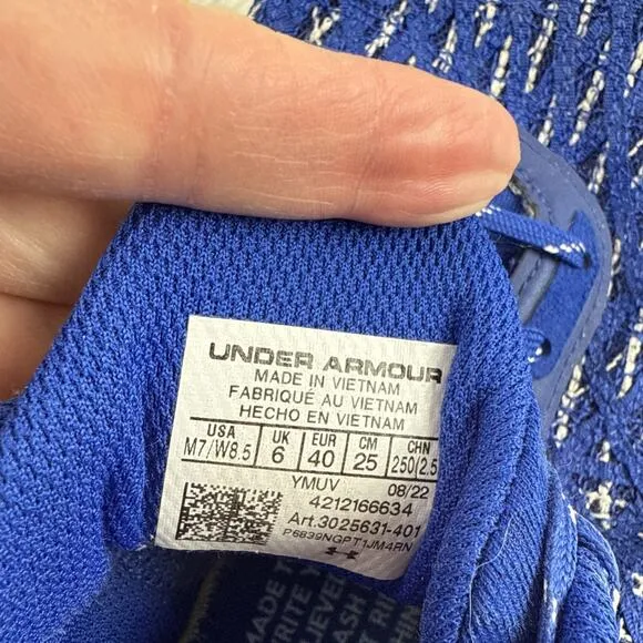 Under ArmourCurry Flow 9 Team White Royal Blue 2022 3025631-401 M7 W8.5