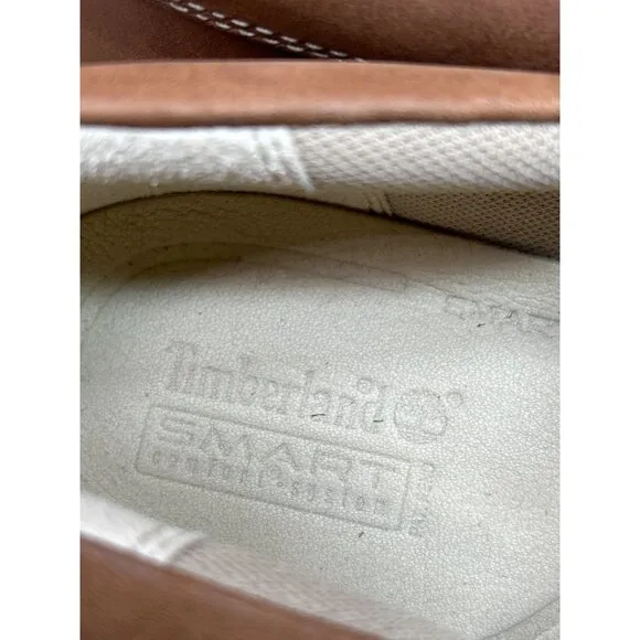 US10 TIMBERLAND SMART COMFORT MENS BROWN LEATHER OXFORD LOAFER SHOES 72565-6160