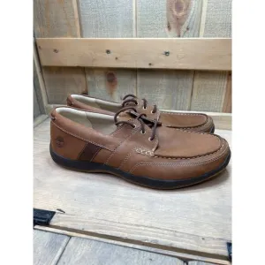 US10 TIMBERLAND SMART COMFORT MENS BROWN LEATHER OXFORD LOAFER SHOES 72565-6160