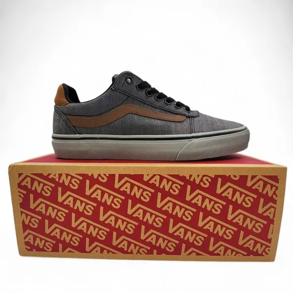 Vans Ward Deluxe Shoes Mens 8 Textile Black/Grey Comfort Sneakers NEW w/ Box
