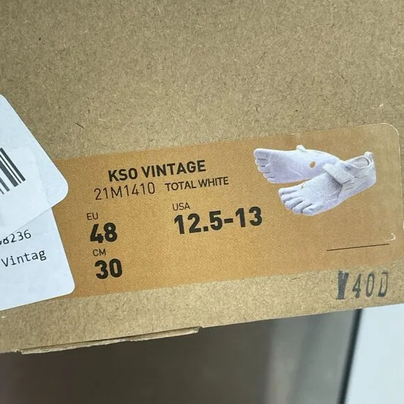 Vibram Men's FiveFingers KSO, Vintage White, 48 EU / 12.5-13 US NWB S152