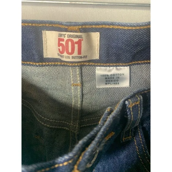 Vintage Levis 501 Jeans Mens 32x32 Blue Denim Straight Leg Button Fly WPL 423‎