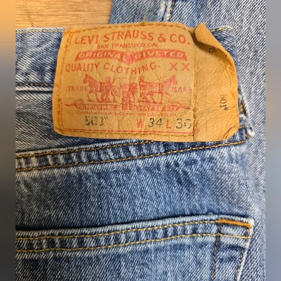 Vintage Levi’s 501xx Denim Blue Jeans 501 Men’s 34x30 Fits 32x30 Made In Haiti