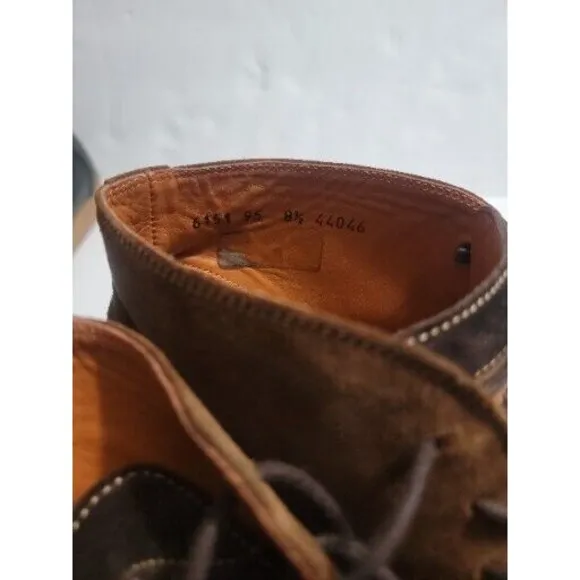 Vintage Van Lier Suede Leather Mens Shoes 8.5 M Brown