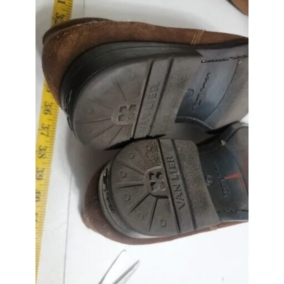 Vintage Van Lier Suede Leather Mens Shoes 8.5 M Brown