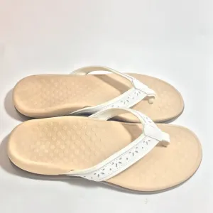 Vionic Casandra White Strap Thong Flip Flop Sandals Size 7