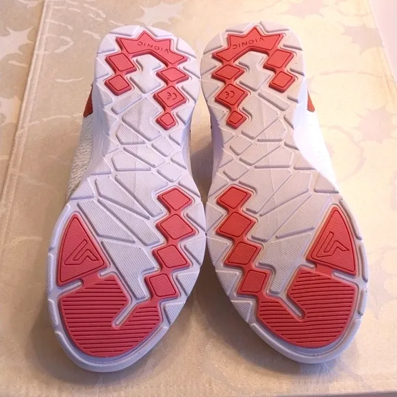 Vionic NWOT Women's 7.5 M Jetta Sneaker White Grey Orange Walking Fitness Gym
