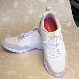 Vionic NWOT Women's 7.5 M Jetta Sneaker White Grey Orange Walking Fitness Gym