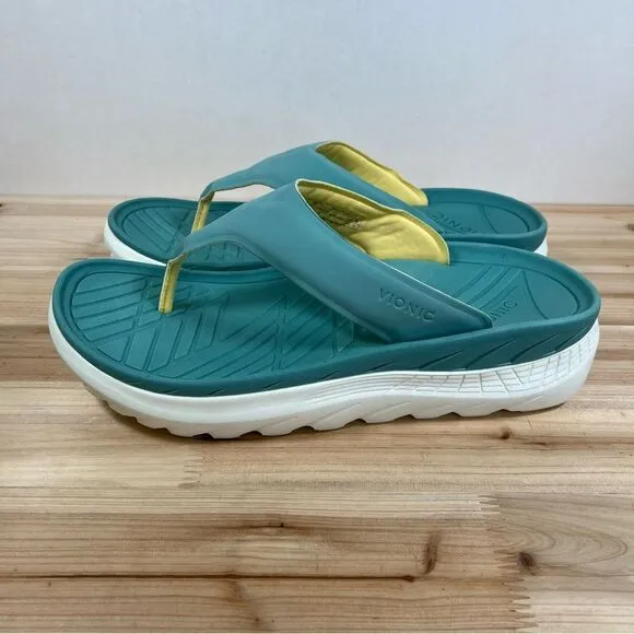 Vionic Restore recovery Sandals New mens size 11.5 green white