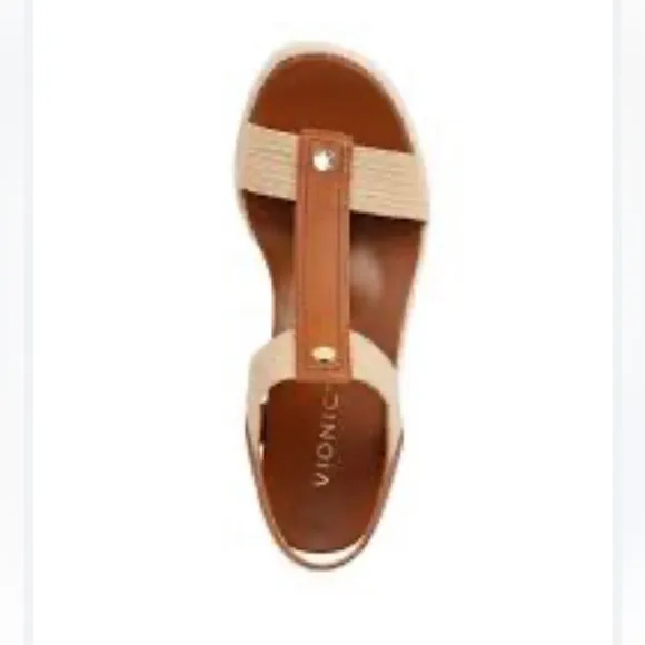 VIONIC(New) Leather Upper Sandals Womens CALERA Wedge Sandal Size 7.5