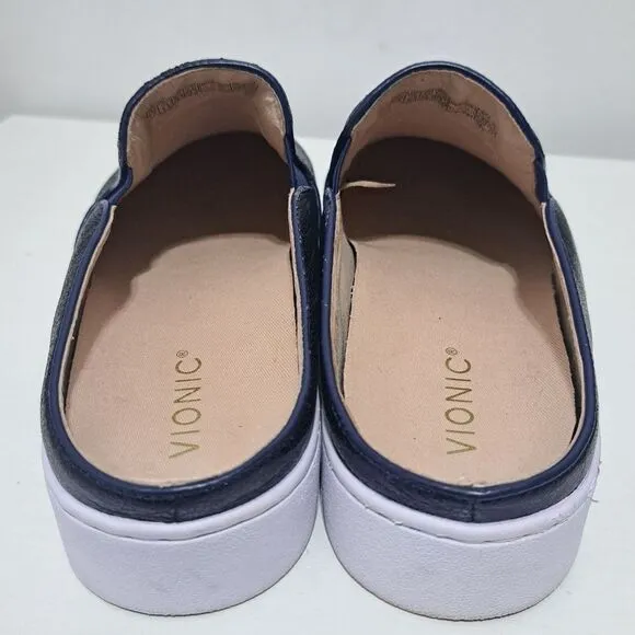 Vionic Splendid Dakota Slip On Mule Comfort Shoes Navy Size 7.5