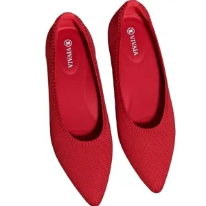 Vivaia classic pointed toe ballet flats Aria 5 in ruby red walking comfort 40.5