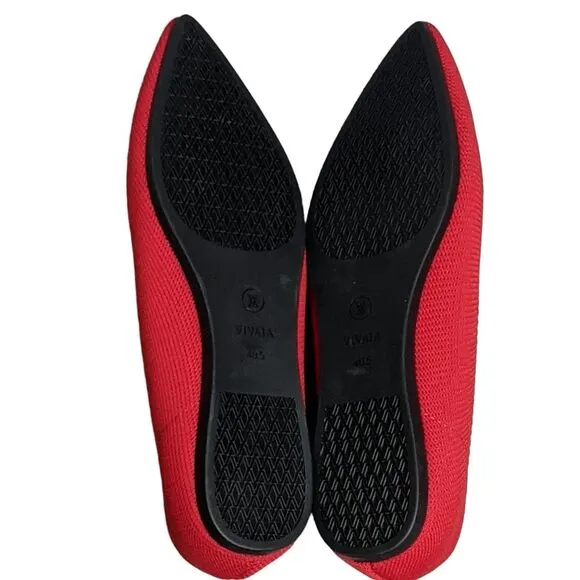 Vivaia classic pointed toe ballet flats Aria 5 in ruby red walking comfort 40.5