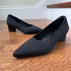 VIVAIA Tracy Pro Chunky Heels Knit Black Comfort Pointed Toe Classic Office 36