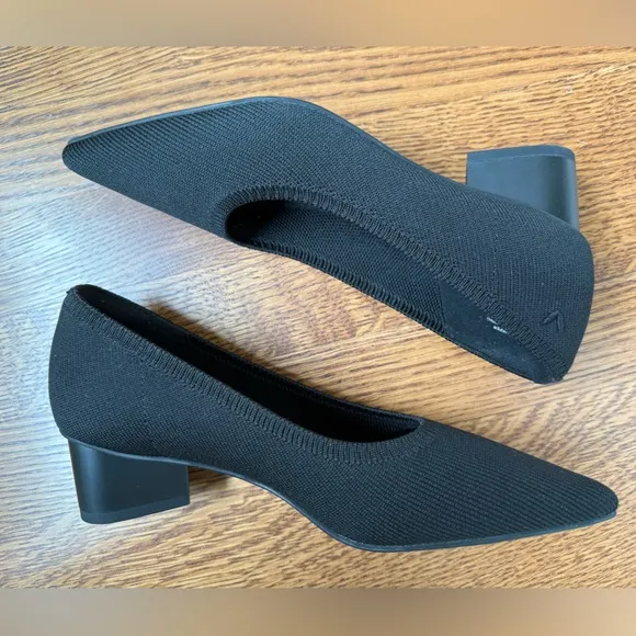 VIVAIA Tracy Pro Chunky Heels Knit Black Comfort Pointed Toe Classic Office 36