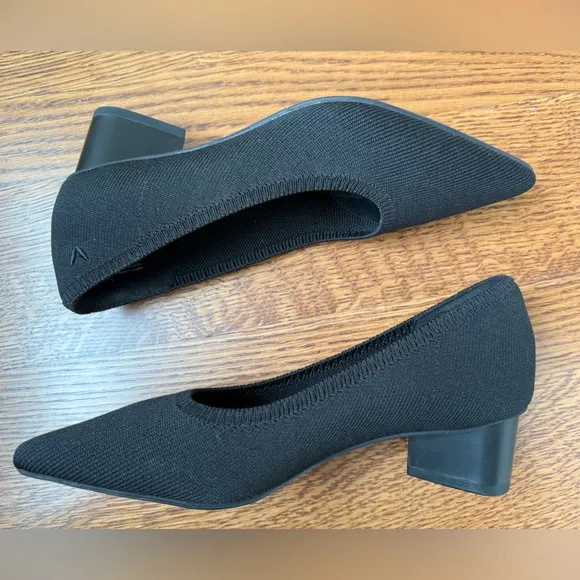 VIVAIA Tracy Pro Chunky Heels Knit Black Comfort Pointed Toe Classic Office 36