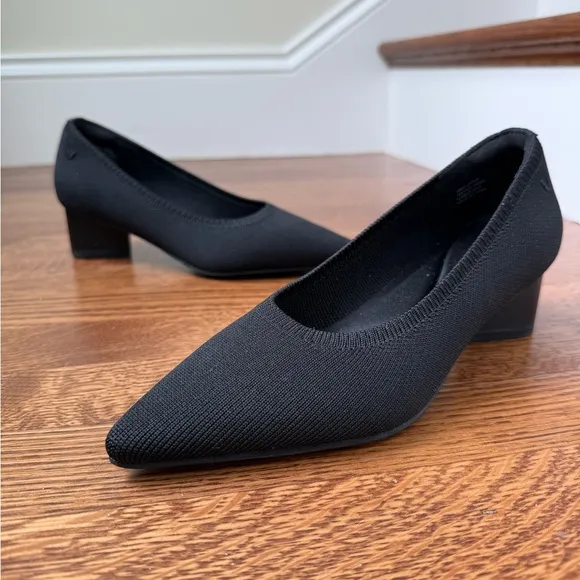 VIVAIA Tracy Pro Chunky Heels Knit Black Comfort Pointed Toe Classic Office 36