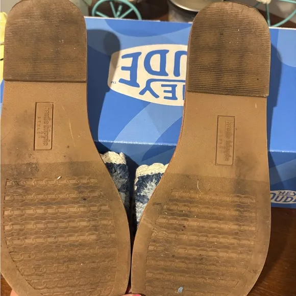 Women's Sandals Brand is Haut Hippie Style  Light Blue &amp; Cream Size 7.5 worn 1x