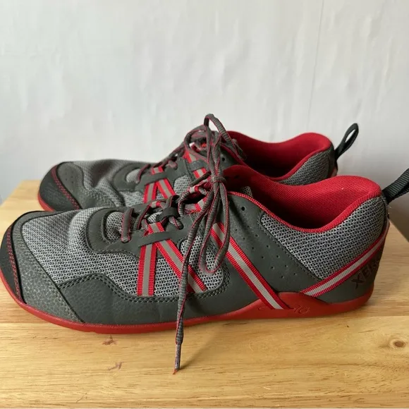 Xero Shoes Men’s Prio Barefoot Running Fitness Athletic Sneaker Gray Black Red