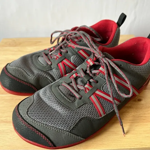 Xero Shoes Men’s Prio Barefoot Running Fitness Athletic Sneaker Gray Black Red
