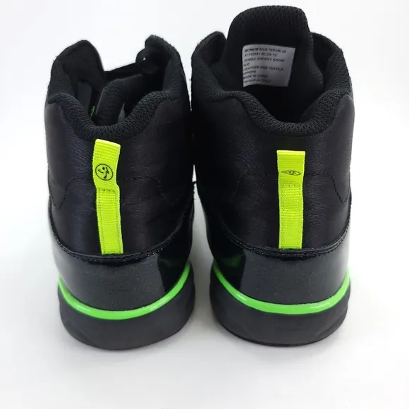 Zumba Court Air Womens Black High Top Sneakers Dance Fitness Workout Shoes SZ 10